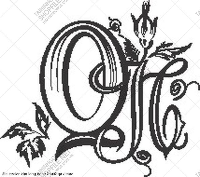 file vector chu long nghe thuat qn 